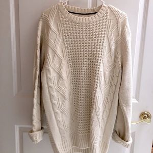 Mens Large Cable Knit Sweater